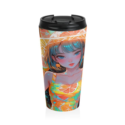 Neon Melon Vibe - Stainless Steel Travel Mug