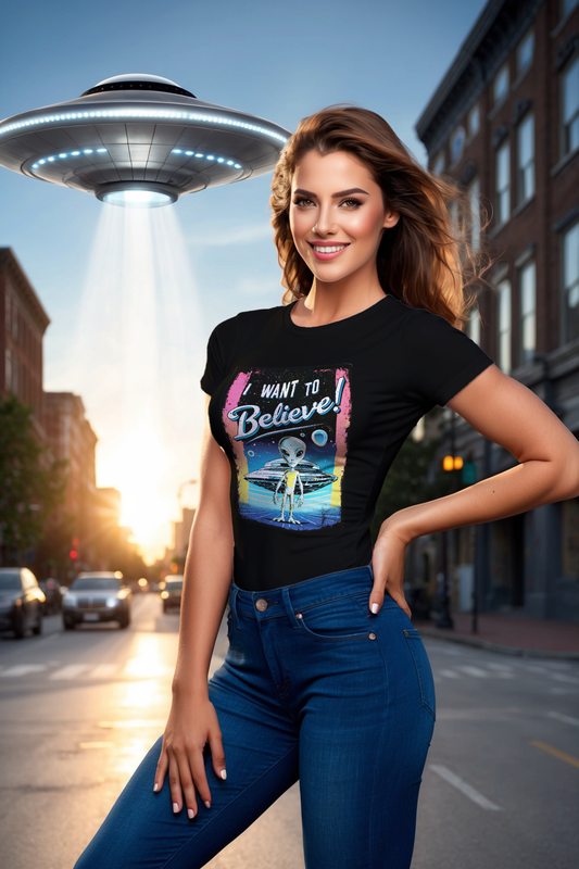 I want to believe - Women's Midweight Cotton Tee