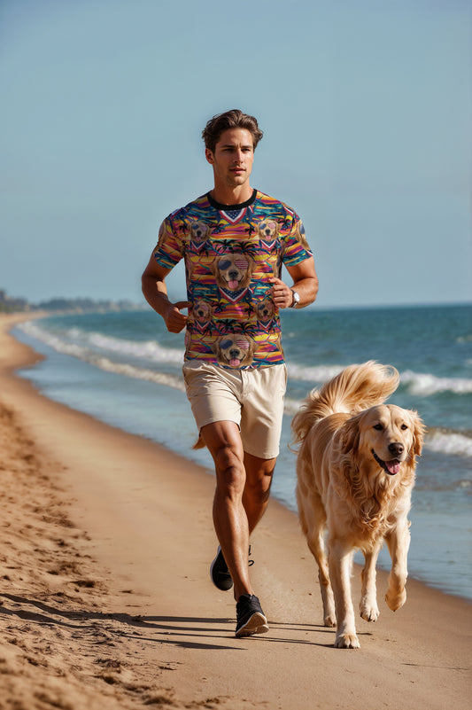 Hawaiian Doggo Print - Unisex Cut & Sew Tee (AOP)